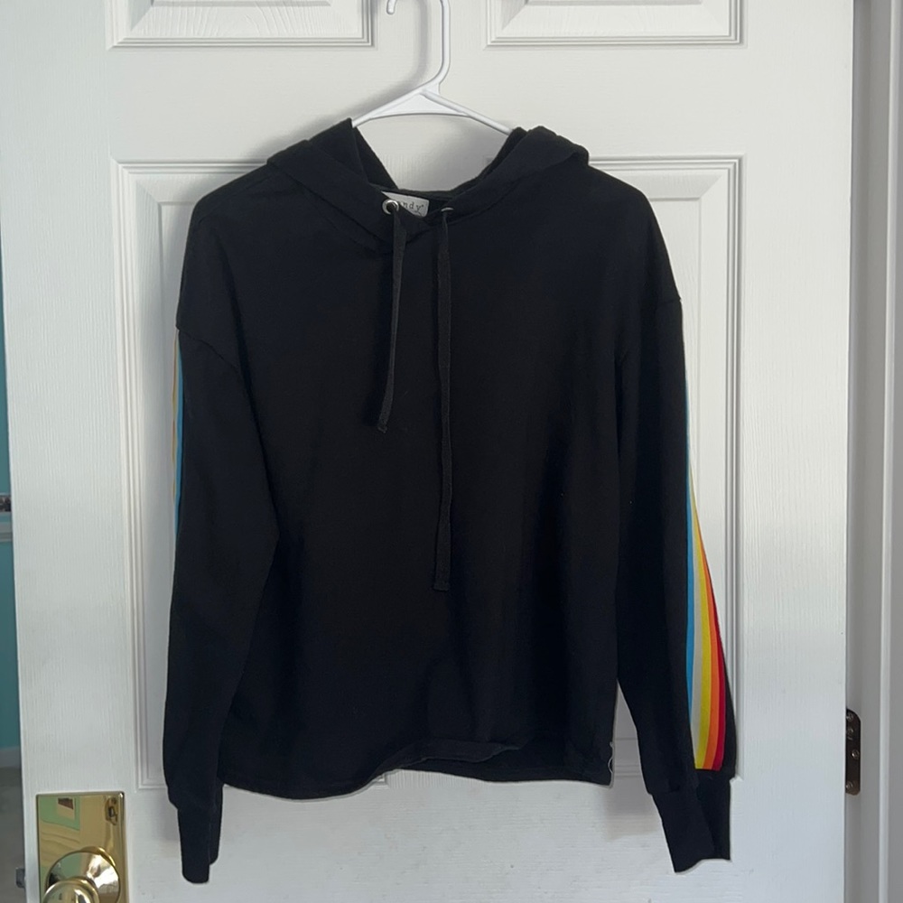 Black Cropped Sweater with Hood